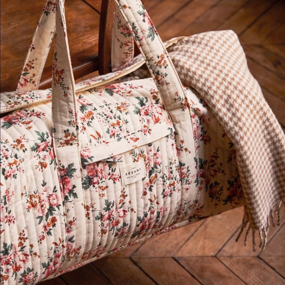 SÉZANE QUILTED OVERNIGHT BAG VINTAGE FLOWERS NWT